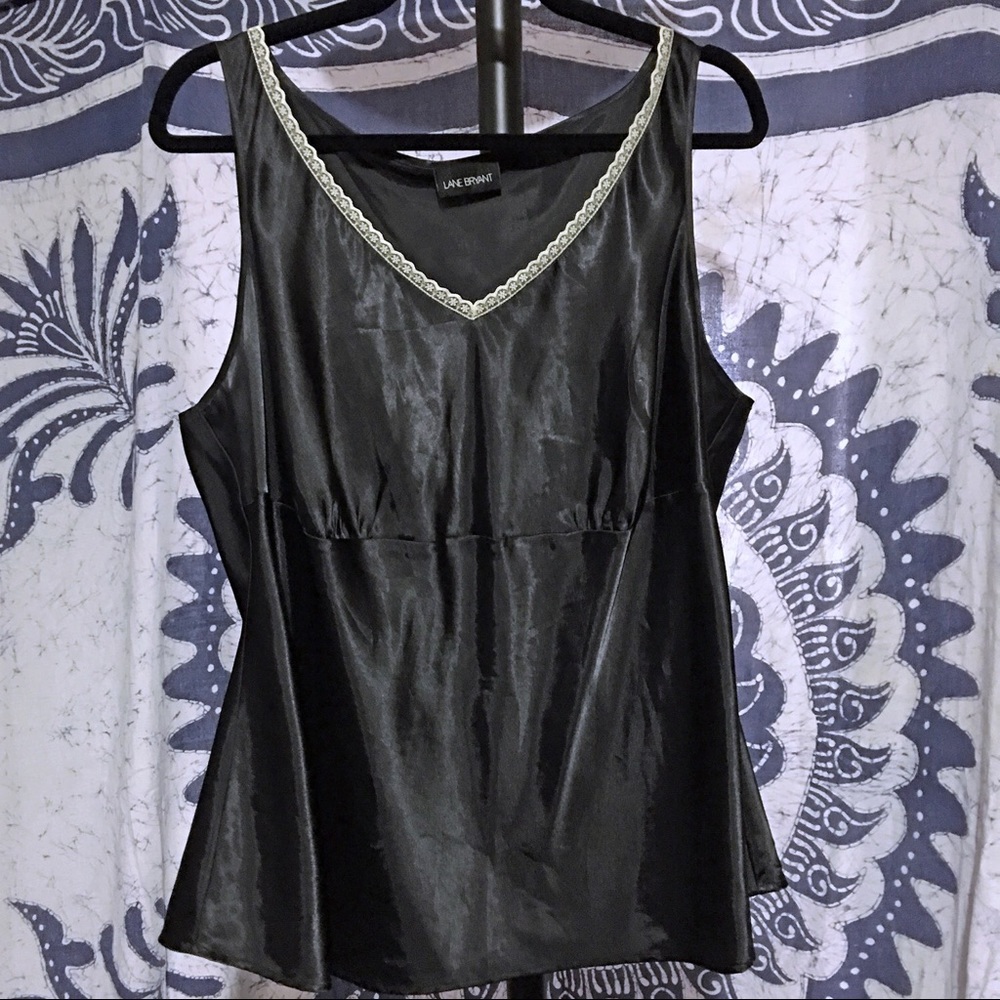 Lane Bryant Black Satin Camisole 22 24